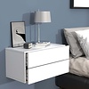 ebuy24 UsalL60 nachtkastje wandmontage 2 laden wit.