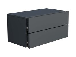 ebuy24 UsalL60 nachtkastje wandmontage 2 laden antraciet.