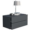 ebuy24 UsalL60 nachtkastje wandmontage 2 laden antraciet.