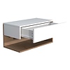 ebuy24 UsalXL60 nachtkastje wandmontage 1 lade 1 plank wit, eik decor.