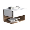 ebuy24 UsalXL45 nachtkastje wandmontage 1 lade 1 plank wit, eik decor.