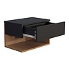 ebuy24 UsalXL45 nachtkastje wandmontage 1 lade 1 plank zwart, eik decor.