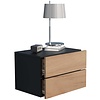 ebuy24 UsalL45 nachtkastje wandmontage 2 laden zwart, eik decor.