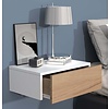 ebuy24 UsalM45 nachtkastje wandmontage 1 lade wit, eik decor.