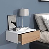 ebuy24 UsalM45 nachtkastje wandmontage 1 lade wit, eik decor.