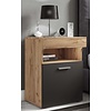 ebuy24 SlepalM nachtkastje 1 deur 1 plank antraciet, eik decor.