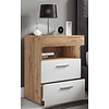 ebuy24 SlepalL nachtkastje 2 laden 1 plank eik decor, wit.