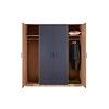 ebuy24 Liora kledingkast 4 deuren, 2 laden grijs, Artisan eik decor.