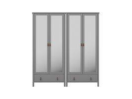 ebuy24 TromsÃ¸ kledingkast 4 spiegel deuren 1 lade grijs.