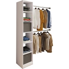 ebuy24 Dacho2 kledingkast kast met 2x ophangstang 6 planken wit.