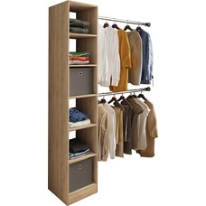 ebuy24 Dacho2 kledingkast kast met 2x ophangstang 6 planken eik decor.