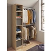 ebuy24 Dacho2 kledingkast kast met 2x ophangstang 6 planken eik decor.