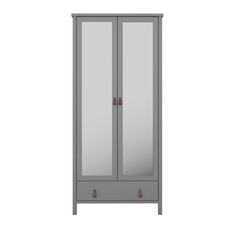 ebuy24 TromsÃ¸ kledingkast 2 spiegel deuren 1 lade grijs.