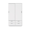 ebuy24 Line kledingkast Schuifdeurkast met 2 deuren en 4 lades, wit.
