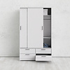ebuy24 Line kledingkast Schuifdeurkast met 2 deuren en 4 lades, wit.