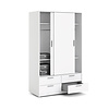 ebuy24 Line kledingkast Schuifdeurkast met 2 deuren en 4 lades, wit.