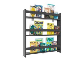 ebuy24 Kidos kinder wandkast wandmontage 3 planken antraciet.