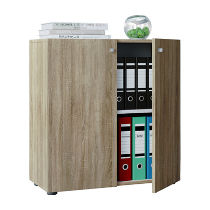 ebuy24 Vandol Mini kantoor wandkast Kantoorkast met 2 deuren Sonoma eiken decor.