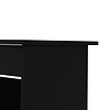 ebuy24 Plus bureau met 1 legplank, 3 kleine laden en 1 grote lade met sleutel, mat zwart.
