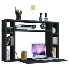 ebuy24 Wandila bureau , Laptopbureau wand en 7 vakkenzwart.