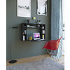 ebuy24 Wandila bureau , Laptopbureau wand en 7 vakkenzwart.