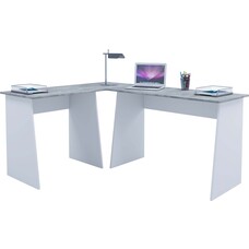 ebuy24 Masola bureau hoekbureau wit, beton decor.