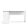 ebuy24 Plus bureau Hoekbureau met 3 legplanken en 2 laden, wit/betondecor.