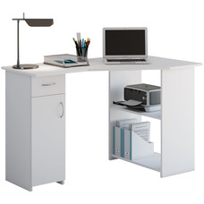 ebuy24 Linzia bureau 1 deur, 1 lade en 2 vakkenwit.