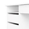 ebuy24 Plus bureau met 1 legplank, 3 kleine laden en 1 grote lade met sleutel, wit.