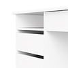 ebuy24 Plus bureau met 1 legplank, 3 kleine laden en 1 grote lade met sleutel, wit.