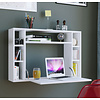 ebuy24 Wandila bureau , laptopbureau aan de muur en 7 vakkenwit.