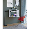 ebuy24 Wandila bureau , laptopbureau aan de muur en 7 vakkenwit.
