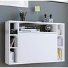 ebuy24 Wandila bureau , laptopbureau aan de muur en 7 vakkenwit.