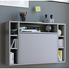 ebuy24 Wandila bureau , Laptopbureau wand en 7 vakkenGrijs.