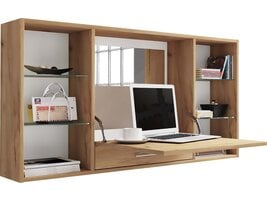 ebuy24 TealaS bureau bureau, kaptafel wandmontage 1 kleppe 1 lade 6 planken eik decor.