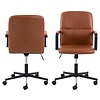 ebuy24 Flaro kantoorstoel met armleuningen PU kunstleer bruin.