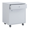 ebuy24 Masola kommode , archiefkast op wielen, 1 lade en 1 deurwit.