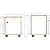 ebuy24 Masola kommode , archiefkast op wielen, 1 lade en 1 deurwit.