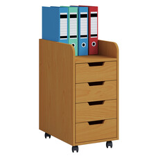 ebuy24 Konal Mini kommode , archiefkast op wielen, 1 plank en 4 ladenBeuken decor.