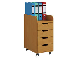 ebuy24 Konal Mini kommode , archiefkast op wielen, 1 plank en 4 ladenBeuken decor.