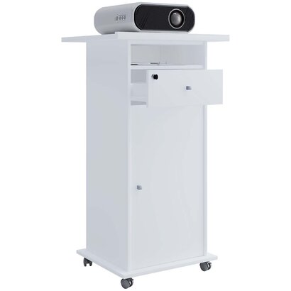 ebuy24 Neta kantoor wandkast voor projector 1 deur 1 lade wit.