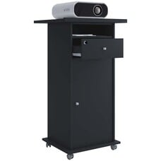 ebuy24 Neta kantoor wandkast voor projector 1 deur 1 lade zwart.