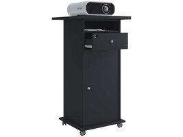 ebuy24 Neta kantoor wandkast voor projector 1 deur 1 lade zwart.