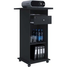 ebuy24 Neta kantoor wandkast voor projector 1 lade 2 planken zwart.