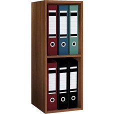 ebuy24 Offas2 kantoor wandkast 2 planken nootboom decor.