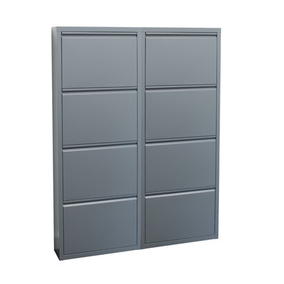 ebuy24 Pisa schoenenkast grijs metaal met 8 vakken.