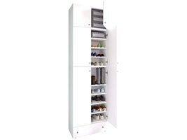 ebuy24 LonaXXL schoenenkast 6 deuren 1 lade wit.