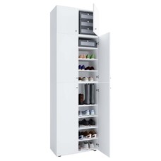 ebuy24 LonaXXL schoenenkast 6 deuren wit.