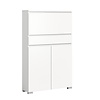 ebuy24 Shoelove schoenenkast 2 deuren, 1 klep, 1 lade 95x151cm wit.