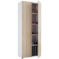 ebuy24 Vandoll schoenenkast 2 deuren wit, eik decor.